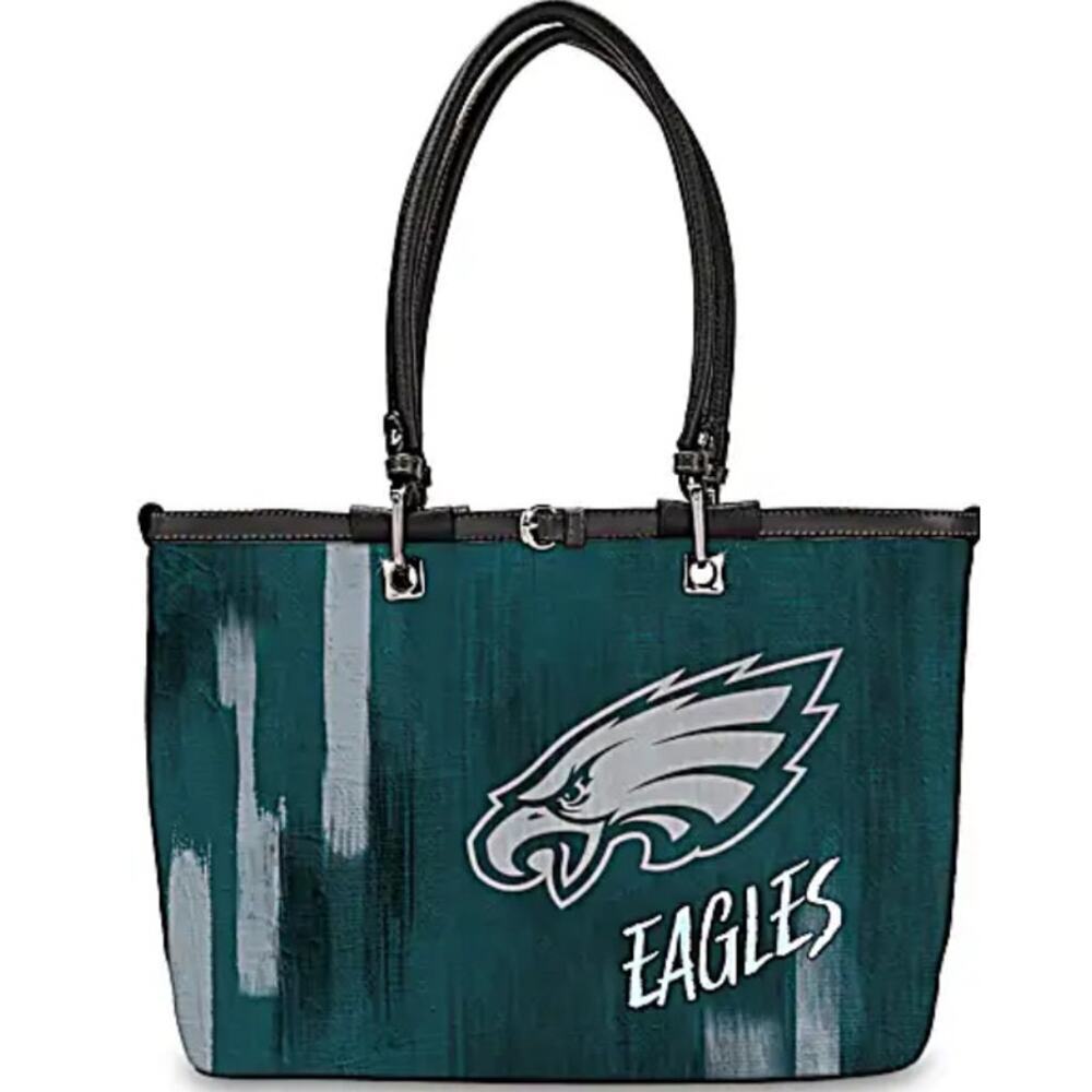 The Bradford Exchange Philadelphia Eagles Team Spirit Faux Leather‎ Tote Bag